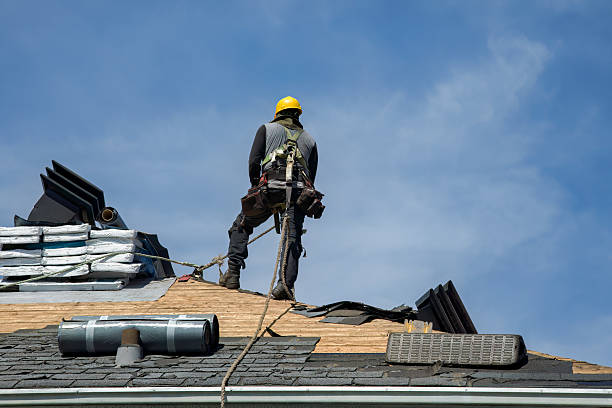 Professional Storm Damage Roof Repair technician working in Brooks, ME